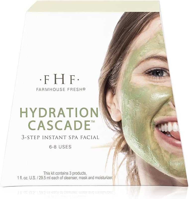 FarmHouse Fresh Hydration Cascade Kit facial em 3 etapas, 3 unidades