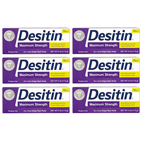 DESITIN Maximum Strength Diaper Rash Paste 4 oz (Pack of 6)