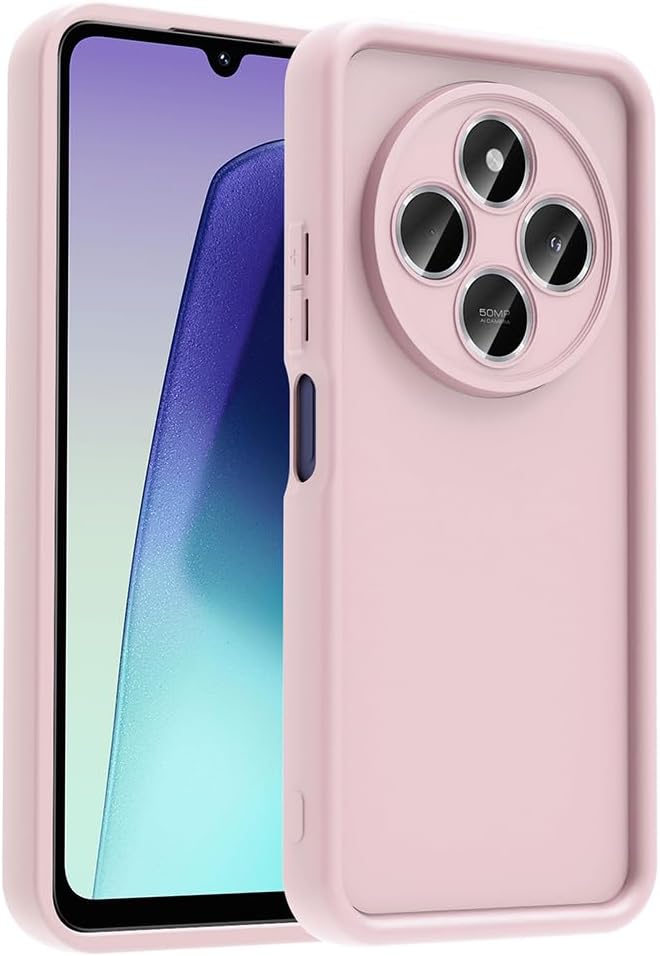 Elfia Xiaomi Redmi 14C ile Uyumlu Silikon Kamera Korumal  Renkli Mat K l f, Ananas Pembe