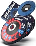 Fächerscheiben 4er-Set [125mm] Winkelschleifer Fächerscheibe, Schleifscheiben - Schruppscheiben, Fächerschleifscheibe, Glasgewebe Trägerteller, präzises Schleifen und Entgraten mit Lamellenscheiben
