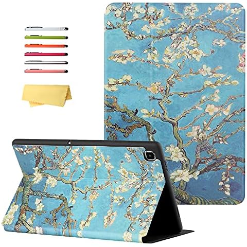 UUcovers for Samsung Galaxy Tab A7 Lite 8.7" Case 2021 Release (SM-T220/T225/T227) with Multi-Angle Viewing Stand Slim PU Leather & Soft TPU Back Shockproof Folio Cover, Almond Blossoms Van Gogh Cover