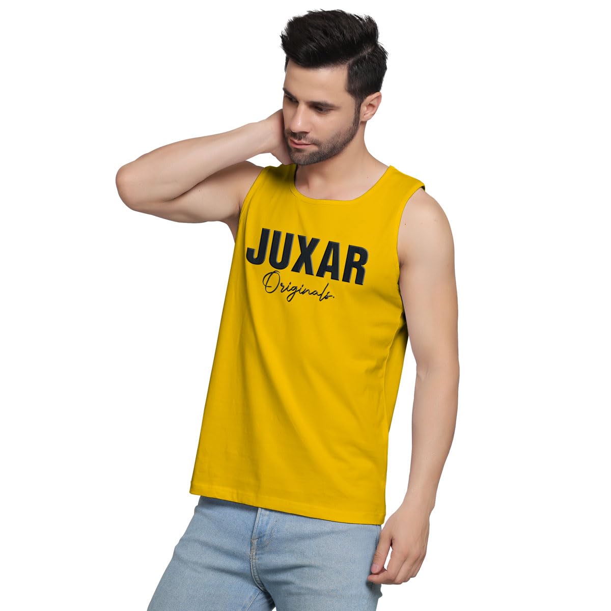Mens Wear Brand Printrd Sando for Gym Wear & Sport Wear Round Neck Fabric Cotton Sando for Men_JUX-18-YL-image-31