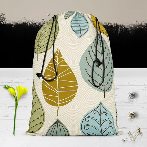 Image of ArtzFolio Autumn Leaf D1 | Reusable Sack Bag | Bag for Gym, Storage, Vegetable & Travel