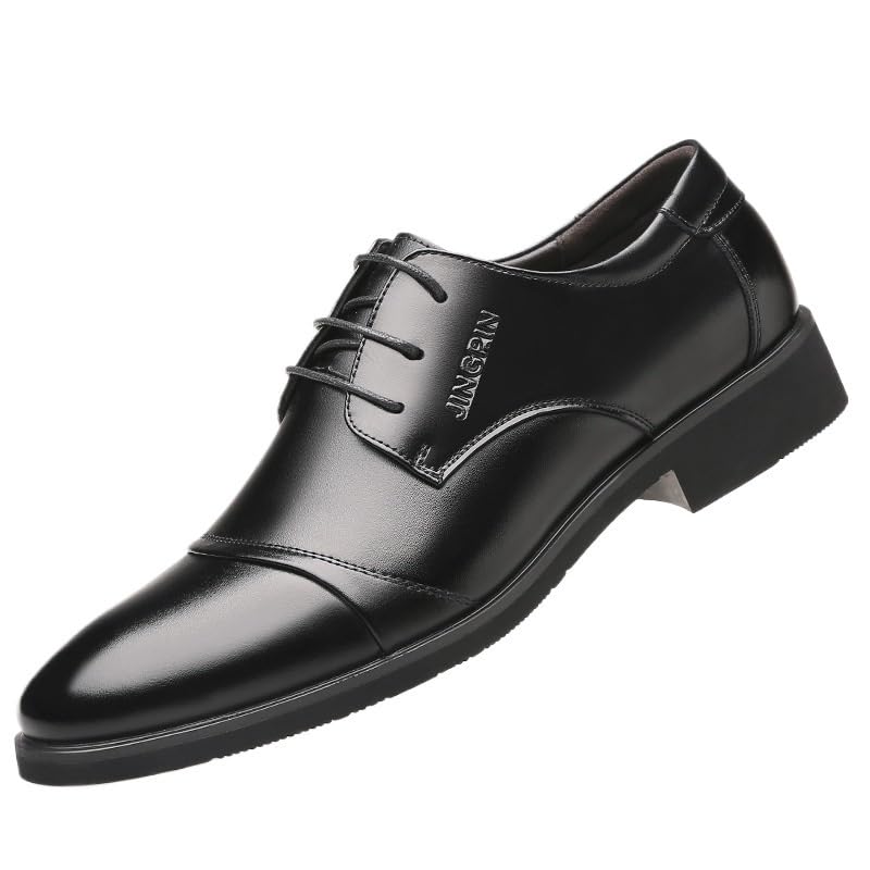 Men's Shiny Patent Leather Dress Shoes Men Formal Pointed Lace Up Casual Business Suit Tuxedo Shoes Modern Office Suit Tuxedo Patent Leather Oxford Shoes for Men(7)