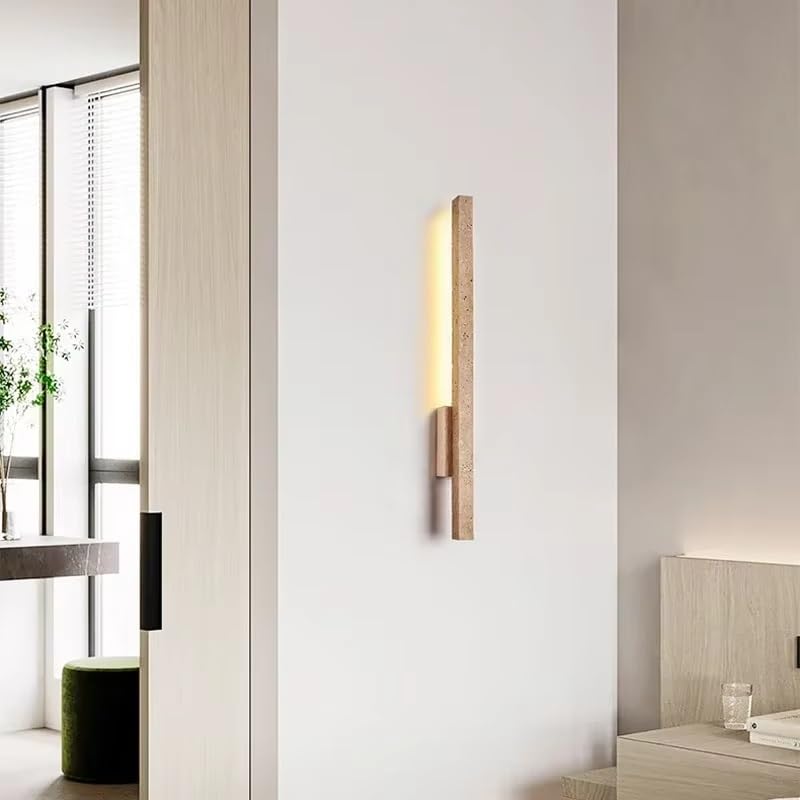 Modern Creative Long Strip Shaped Home Decoration Wall Lamp Warm Led Stone Lighting in Room Corridors Stairs(Cold White)