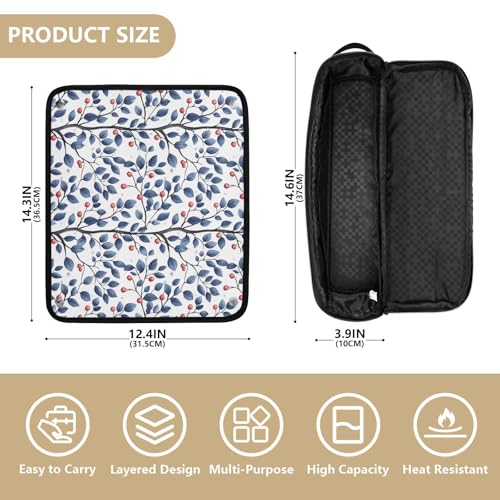 Bolsa organizadora de viaje para herramientas de cabello resistente al calor con diseño de mármol y hojas para planchas y rizadores miniatura 4