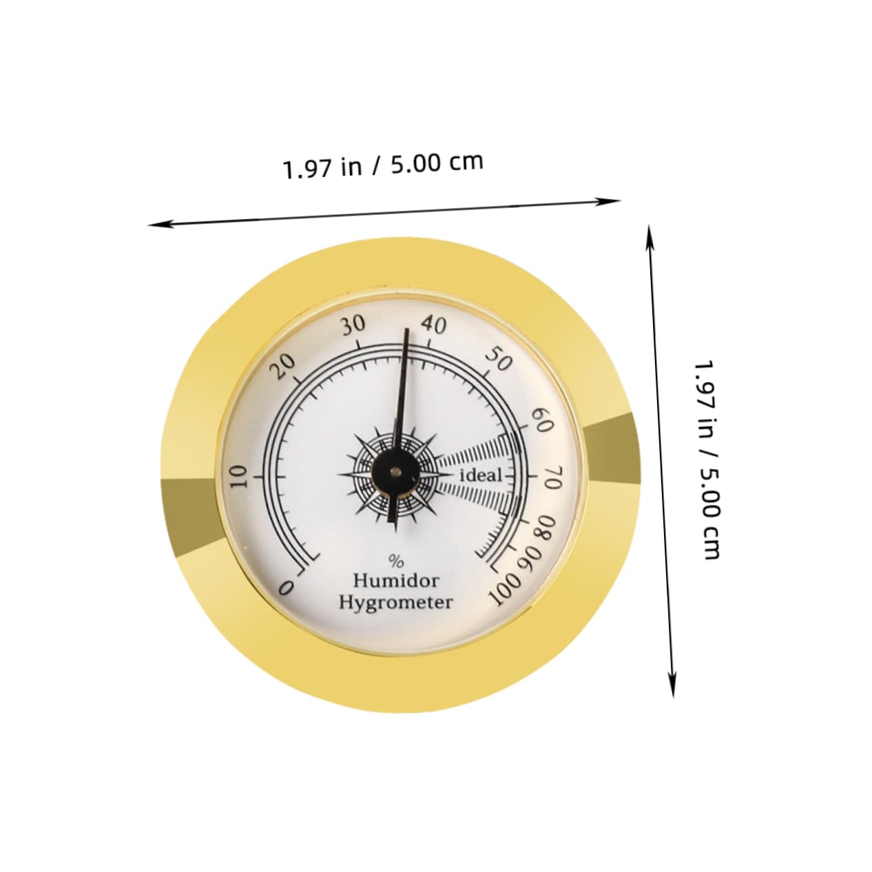 IWOWHERO Mechanical Hygrometer Round Analog Humidity Gauge for Humidor Compact Accessory High-precision Measurement for Indoor Use