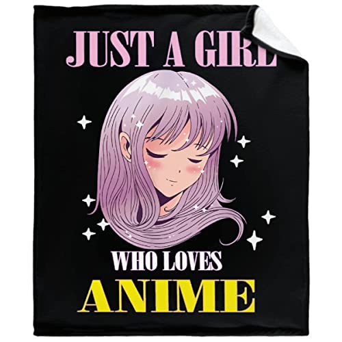 Just A Girl Who Loves Anime Blanket Lightweight Flannel...