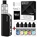 Vaper Cigarros Electronicos Manvap® Gent 7W-80W E cigarette Vape Recargable 2200mAh OLED Pantalla Box Mod - E Líquido con 5x10ml sin nicotina, Negro
