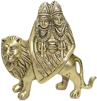 Vedic Vaani Latón Diosa MATA Chandi Chamunda Maa Devi Estatua Ídolo para Puja (1 piezas)