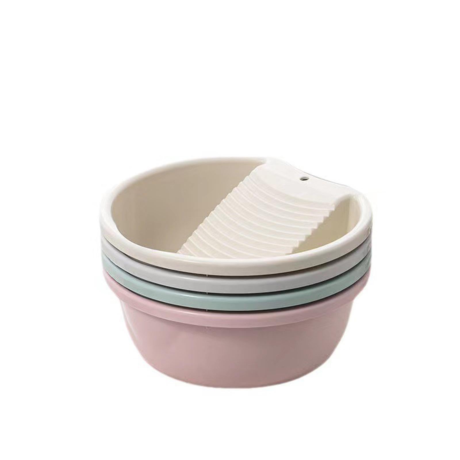 Lavabo para Lavar Ropa a Mano, Barreño con Tabla de Lavar, Barreño Plastico, Cubos de Fregar, Diseño de Doble Función, PP Resistente a Altas Temperaturas, Antideslizante, 37x33.5x14 cm Azul