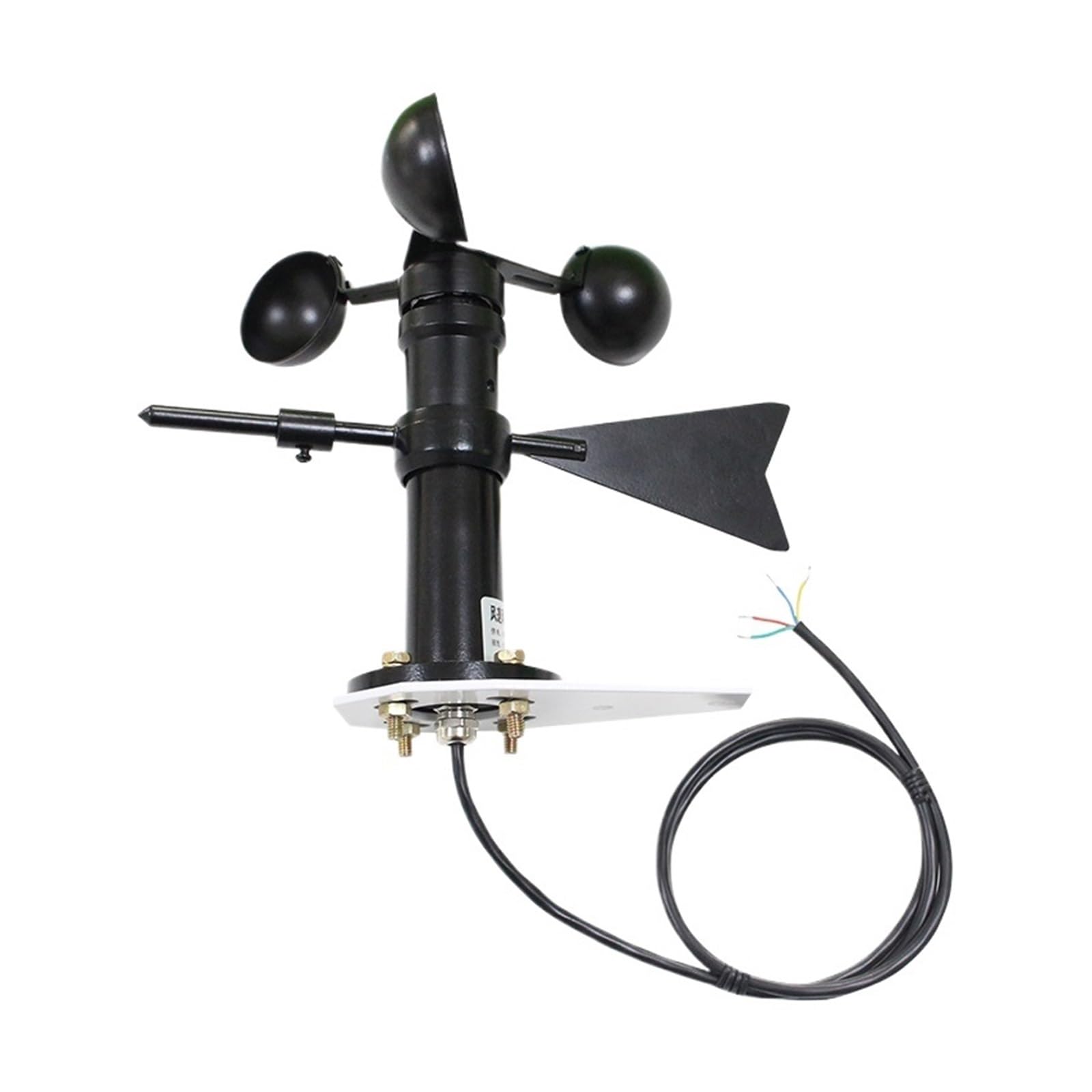 SM5388 Aluminum Alloy Tower Crane Wind Speed and Wind Direction Sensor Three Cup Tester 360° Weather Station(2000mm NPN.NO NC)