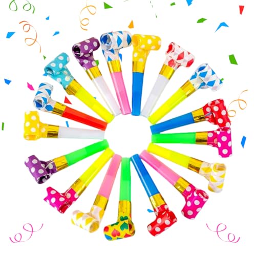 30 PCS Trombette Festa Compleanno, Partito Trombette Fischietto Carnevale Trombette, Trombette Compleanno Bambino, Perfetto per Feste di Compleanno, Feste, Natale, Halloween.