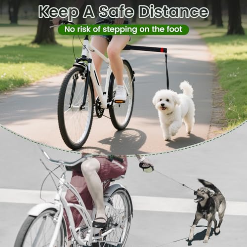 Fahrradleine Hund, Fahrrad Hundeleine für sicheres Radfahren, Einziehbare Hundeleine Übungsleine, Hände Frei Hundeleine, Hundelaufleine für Fahrradhalterung, Verstellbare Fahrrad Leine für Hunde