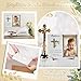 Wesiti Baptism Photo Frame with Gift Box 4 x 6 Inch Baptism Wooden Picture Frame Catholic Keepsake Gifts for Girl Boy Baby Shower Godchild New Baby Religious Christening Party Favors(Leaf)