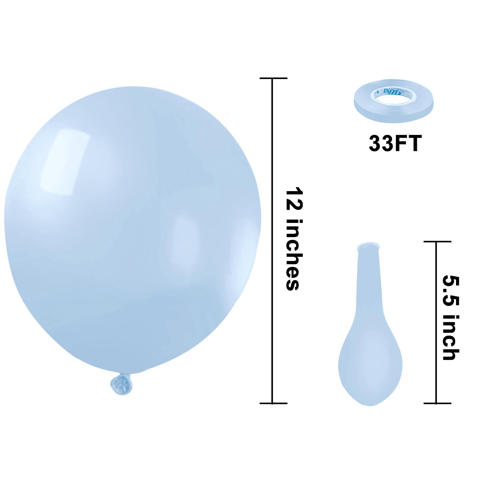 KBZVNAF Pastel Blue Latex Party Balloons - 50 Pack 12 inch Helium Matte Blue Balloons for Birthday Wedding Baby Shower Gender Reveal Party Decorations