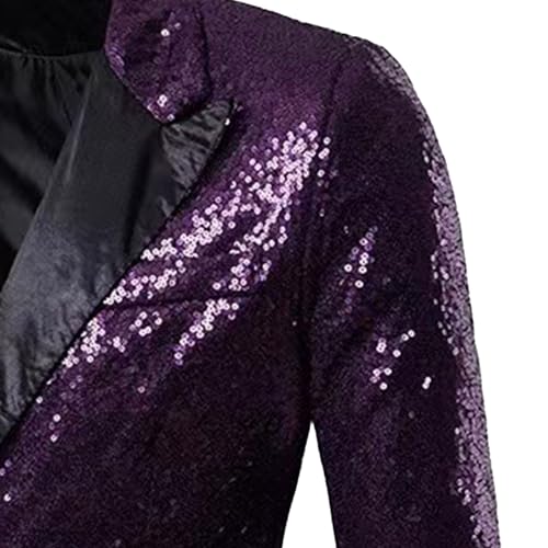 Men's Fashion Sequin Suit Jacket Casual Long Sleeve Button Blazer Jackets Outdoor Prom Sport Coat4