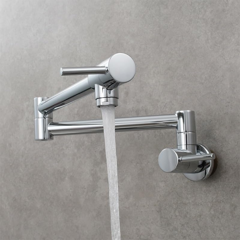Grifo de cocina con brazo oscilante de montaje en pared con diseño plegable de doble junta para fregadero