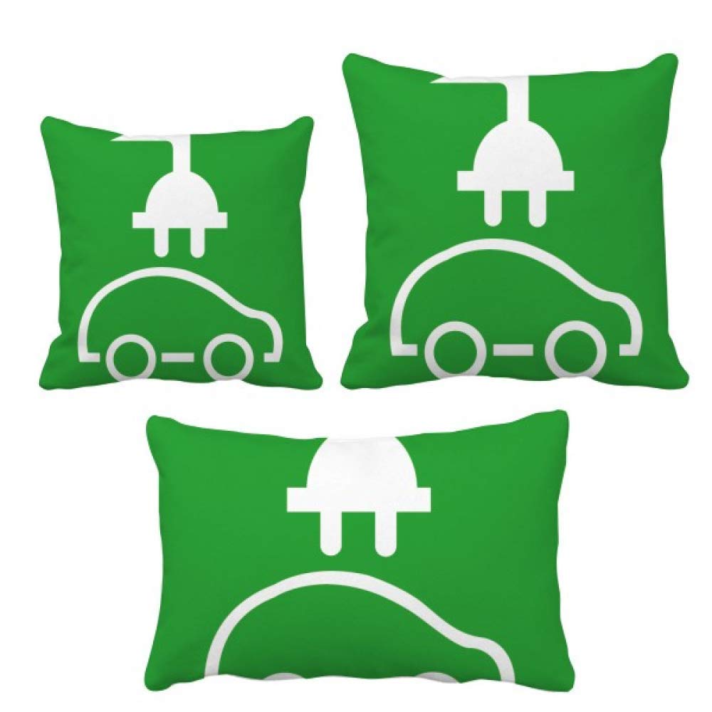 DIYthinker Cartoon Plug Energy Vehicles Schützen Sie die Umwelt Werfen Kissen Set Kissen Deckel Startseite Sofa Dekor Geschenk
