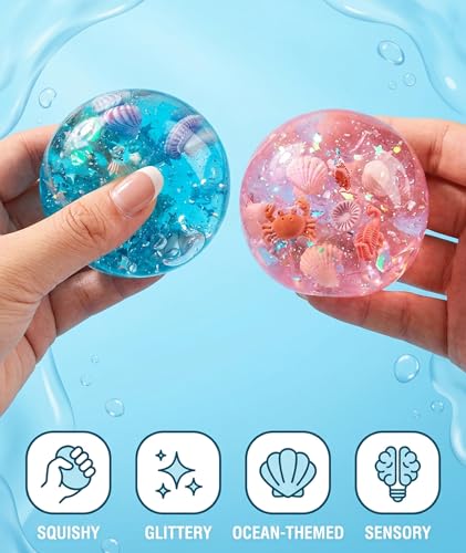 Image of 1-2 PCS Taba Squishy, Squeeze Fidget Adults Stress Relief Cute Adults Taba Squishy for Boys Girls Birthday Party Gifts, Blue Seashell Design, Office Desk Decoration (2PCS(Blue +Pink)