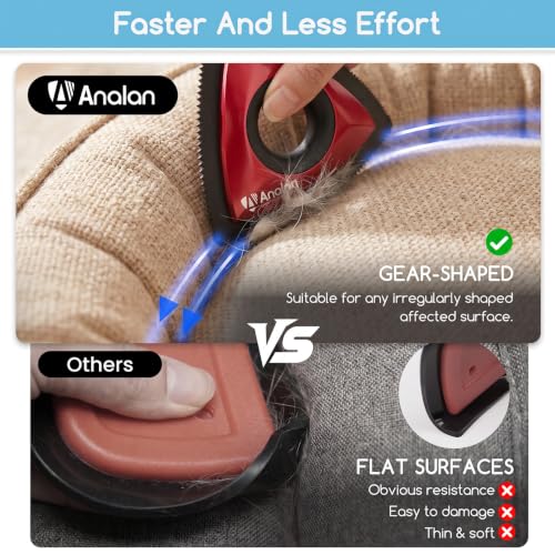 Image of Analan Mini Pet Hair Remover for Car Detailing Dog Hair Tool Brush(Red)
