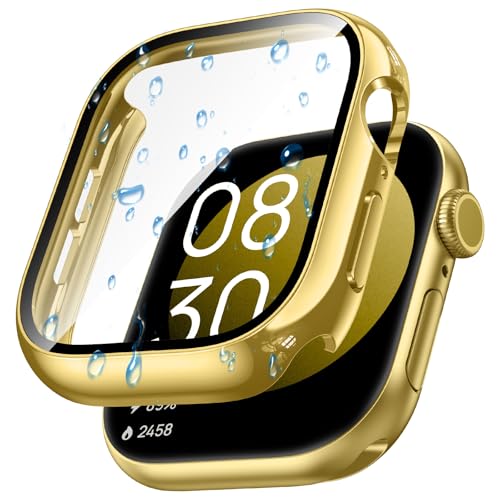 Goton Waterproof Case Compatible for Apple Watch Screen Protector Series 6/5/4 SE 3/2/1 40mm Hard Bumper with Tempered Glass for iWatch Cover 40 mm