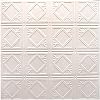American Tin Ceilings [5 Pack] 24 x 24 100% Tin Nail-Up Ceiling Tiles | Pattern #19 Creamy White Satin Traditional, Modern, Repeating Diamonds for Ceilings & Kitchens