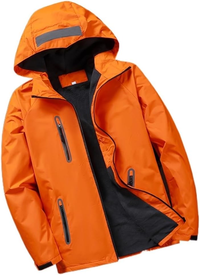 Men Autumn Thin Outdoor Jacket Waterproof Jacket Outwear Windbreaker Reflective Article Jackets For Men Rain(Navy,E)