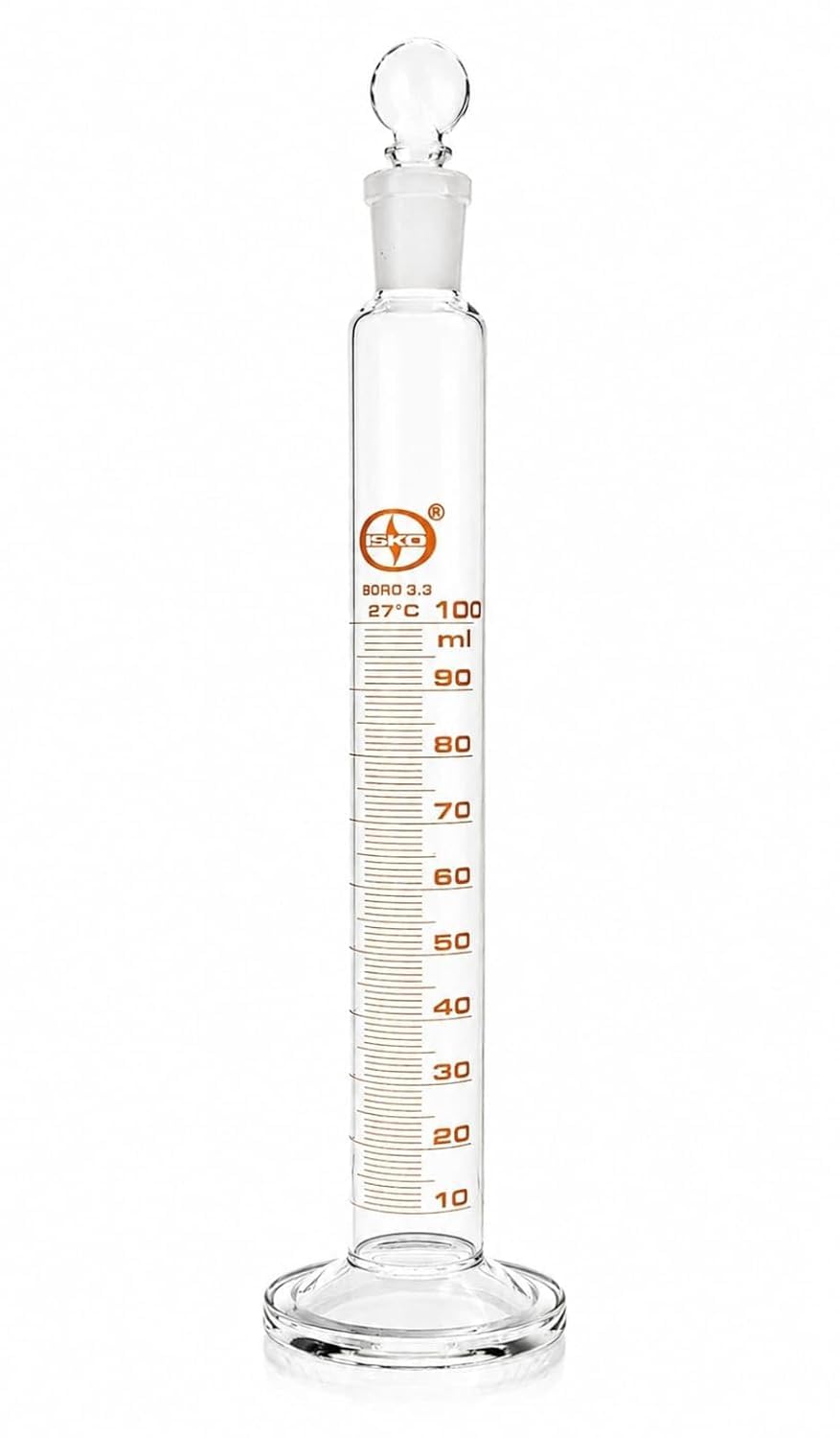 100ml Borosilicate Glass Graduated Measuring Cylinder with Stopper Class A Laboratory Measuring Cylinder with Hexagonal Base for Accurate Liquid Measurement Chemistry Science Research Labs Pack of 1-image-35