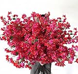 40Pcs in Bulk Artificial Bougainvillea Silk Flowers Branches Long Plant Stems 45' for Wedding Centerpieces, Bussiness Decoration Project, Indoor & Outdoor Decoration (Fuchsia Mix - 40Pcs)