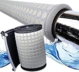 Helba Pool Railing Covers for Inground Pools - 6 Feet Neoprene Zippered Pool Rail Cover, Slip-Resistant Hand Grip Rails for Inground Pool Entry, Gray