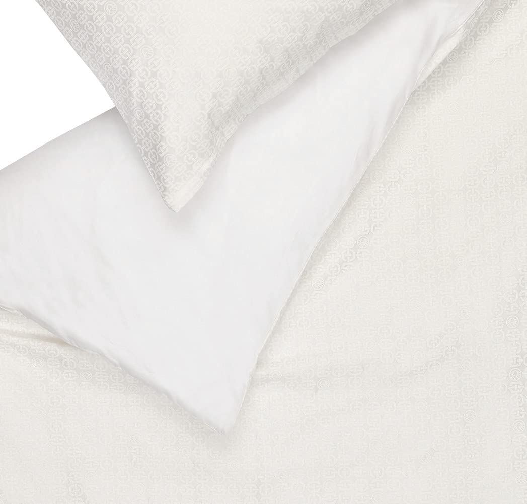 SPORTALM Ropa de cama de 140 x 200 cm, 2 piezas, juego de ropa de cama en calidad satinada, almohada de 80 x 80 cm, funda nórdica blanca, 100% algodón