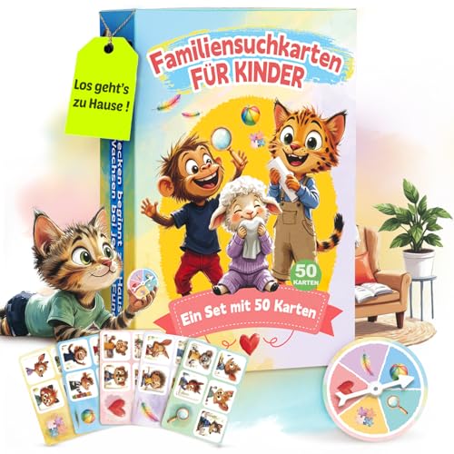 Montessori Lernspiel Kinder ab 4 | 50 Entdeckerkarten Indoor mit Drehscheibe & Stickern | Kreative Aufgaben für Zuhause, Kindergarten & Schule | Geschenkidee für Jungen/Mädchen