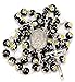 Fatima Store Millefiori Rosenkranz aus Murano-Glas, Umwandelbar als Herren-Halskette oder Damen-Armband, Form Murano, Schwarz
