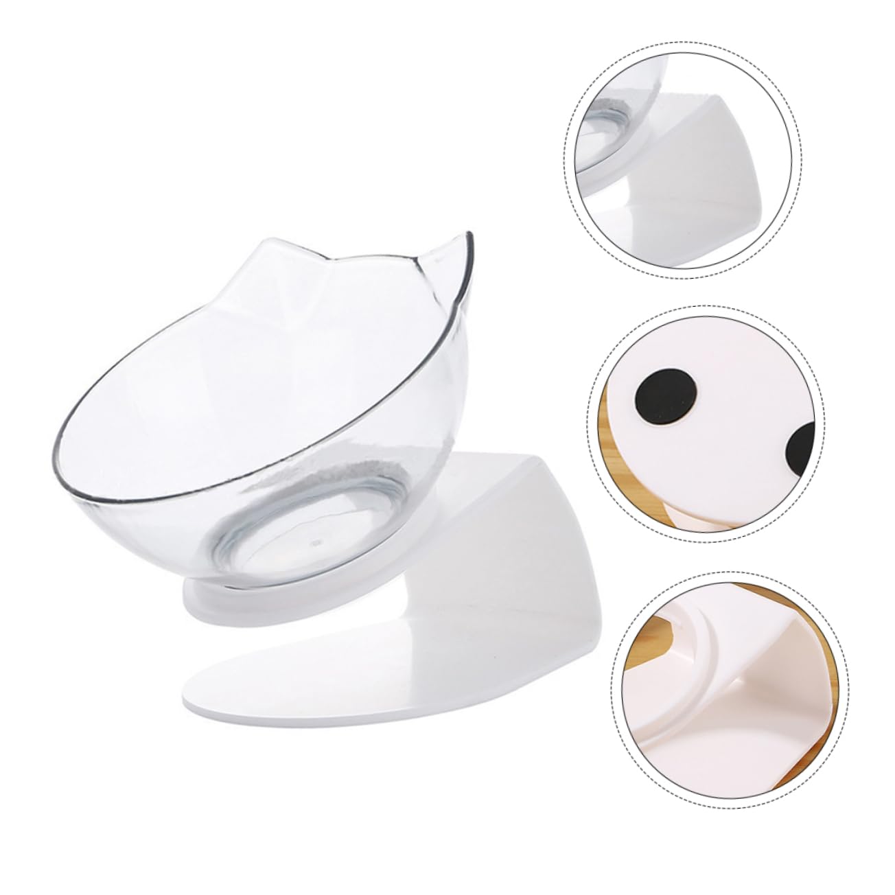 Mikikit Stilt Plastic Bowl for Cats Drinking Feeding Bowl with Neck Protection Non Slip Easy to and Cats Durable Food Water Dish