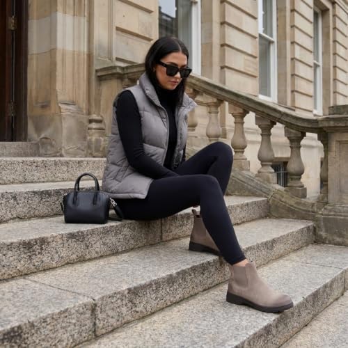 Image of CUSHIONAIRE Britain Genuine Suede Chelsea Ankle Boots for Women