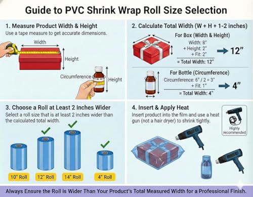 Image of PVC Heat Shrink Wrap Film Roll, 55 Micron, Packaging Material, Transparent Clear, 3 inch,4 inch,5 inch,6 inch,8 inch,10 inch,14 inch,18 inch,20 inch (100 mm to 500 mm) (190 mm (7.5 Inches), 20, meter(s))