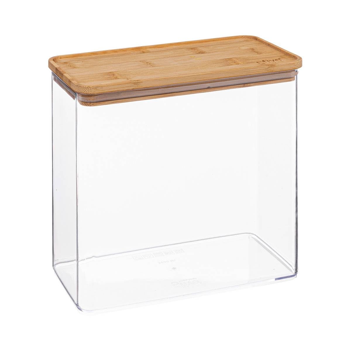 5five - caja rectangular "eske" con tapa de bambú 3l
