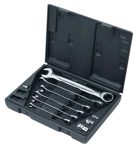 KS Tools 503.4260 GearPlus Comb Ratchet Spanner Set including Adaptors, Black - Image 2