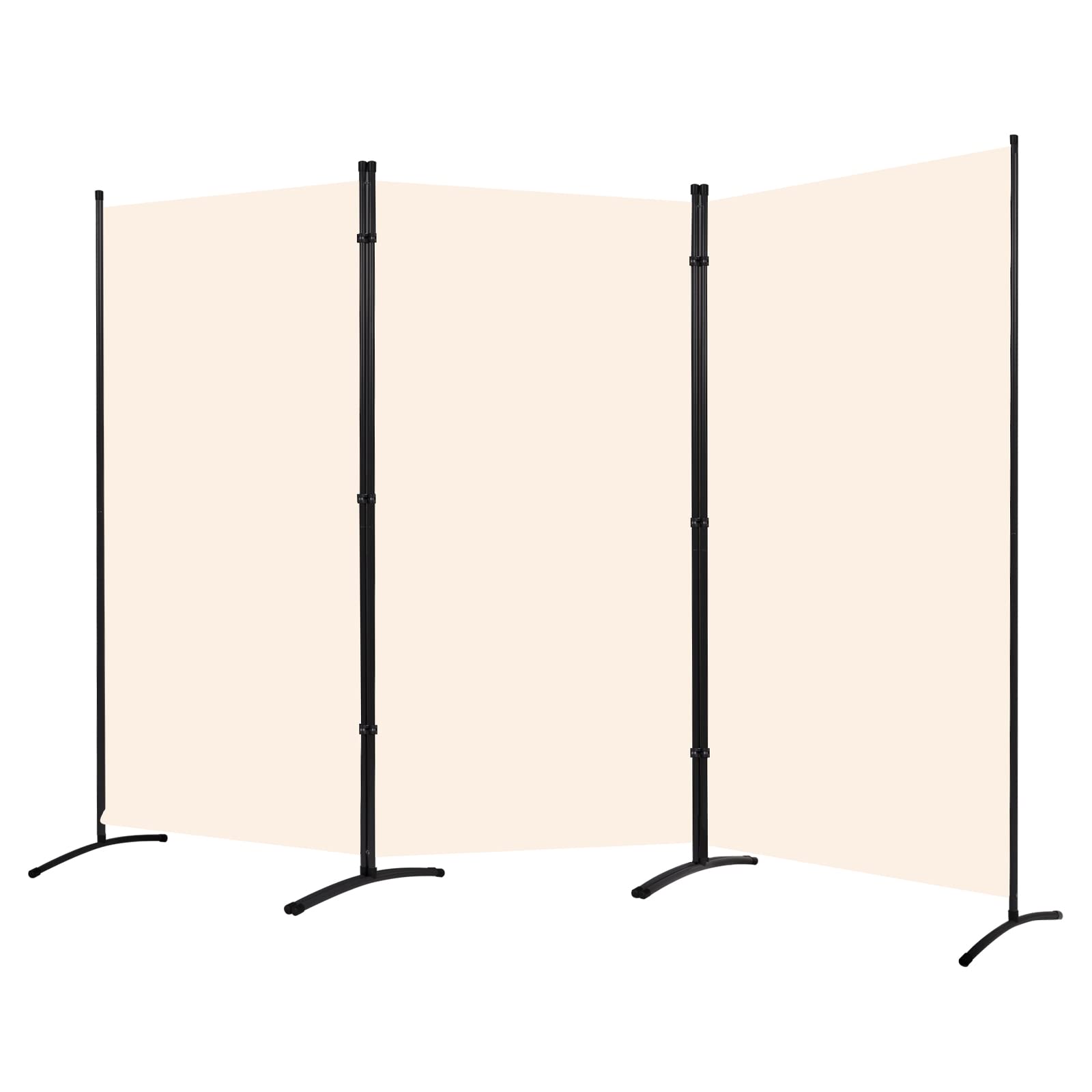 Room Divider 6FT Folding Privacy Screens 3 Panel Room Partitions and Dividers, Portable Wall Divider for Room Separation, Indoor Room Fabric Screen Panel for Home Office Bedroom, Beige