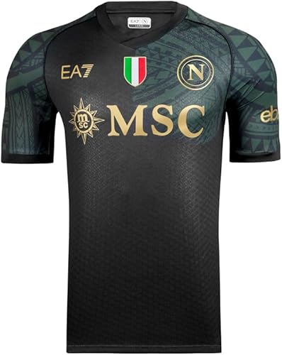 SSC Napoli Maillot Course Euro, EA7, Bleu, Scudetto Tricolore, Tissu Technique D
