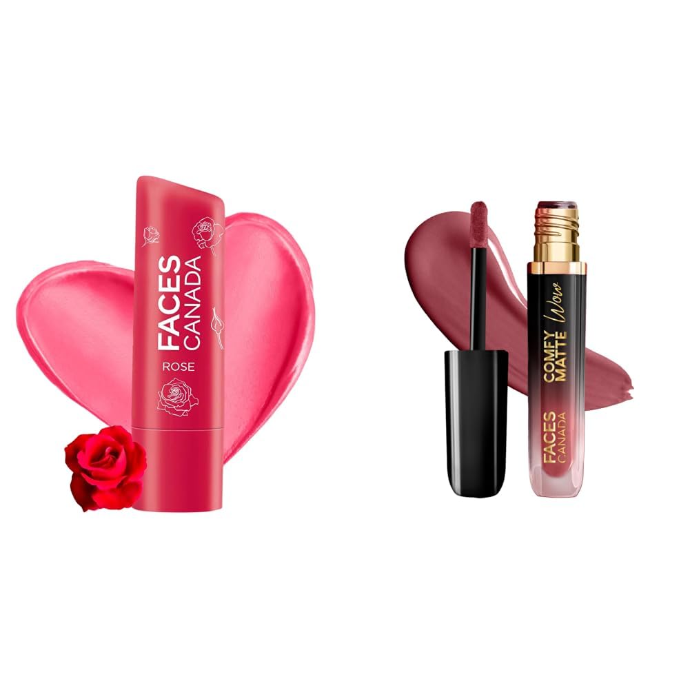 FACESCANADA Color Lip Balm - Rose Petal 03, 4.5g & Comfy Matte Wow Liquid Lipstick Mauve Majesty 02 3.8ml-image-48