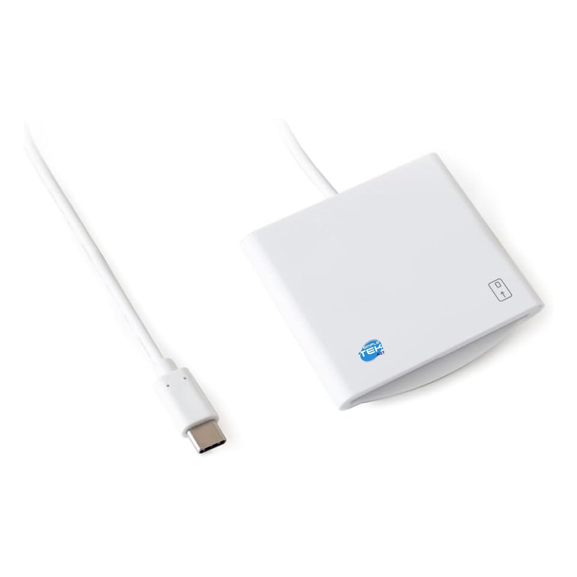 SIMPLETEK – Lector Smart Card Cable USB C Universal Plug And Play Blanco | Portátil, USB-C, CIE, CNS, CRS, Firma Digital, Color Blanco, CAC, PIV, SIPRNET, J-LIS, Mykad, ISO 7816 (Clases A, B y C)