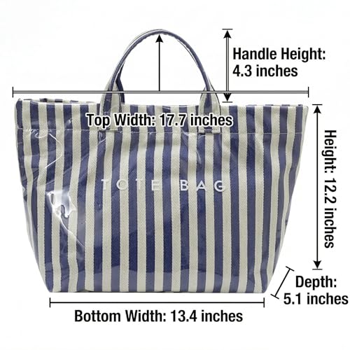 Bolso Tote PVC para mujer grande y resistente al agua miniatura 6