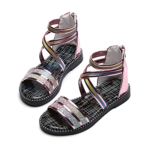 Girls Sandals With Zipper Strappy Sandals Toddler Little Kid Big Kids Princess Roman Shoes Sliders for Girls3