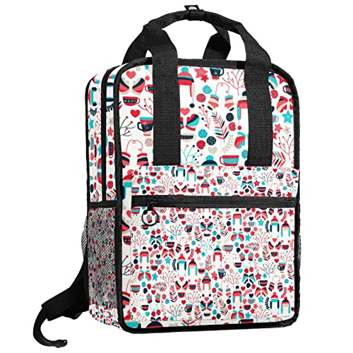 Sac à dos pour garçons filles sangles réglables motif cages oiseaux plantes fleurs