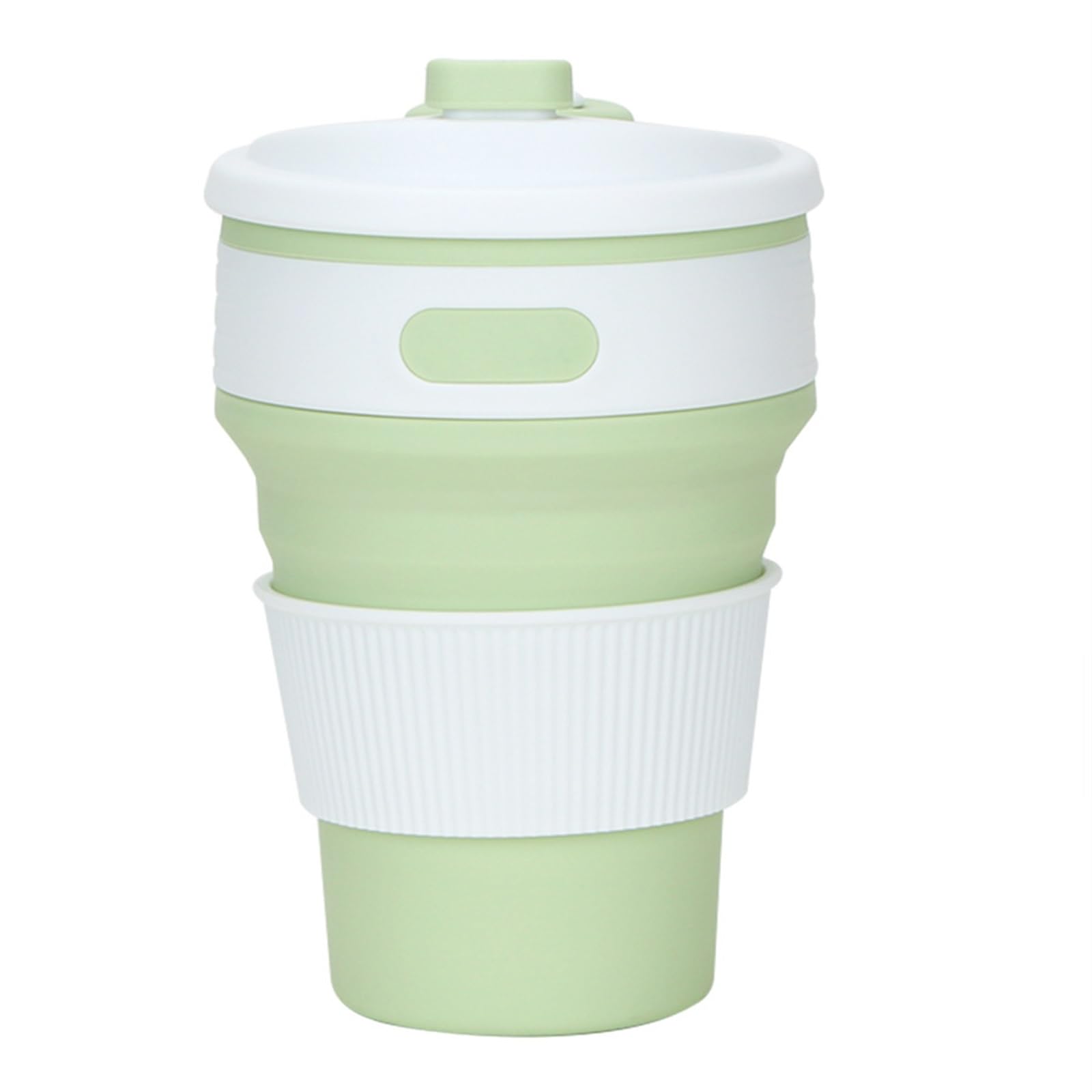 Faltbarer Becher, Wiederverwendbare Teleskop-Campingbecher for Kaffee, Tee und Wasser – ideal for Wanderungen Outdoor-Abenteuer(Matcha Green)