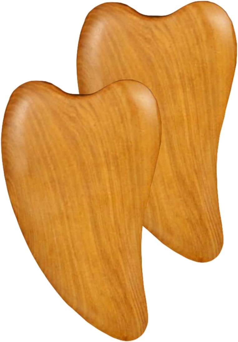 2Pcs Natural Gua Scraping Plate Massage Tool for Surface Promotes Circulation and Skin Elasticity for Body and Facial Care