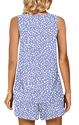 Image of POPYOUNG Pajama Set for Women Summer 2 Piece Lounge Shorts Sets Sleepwear
