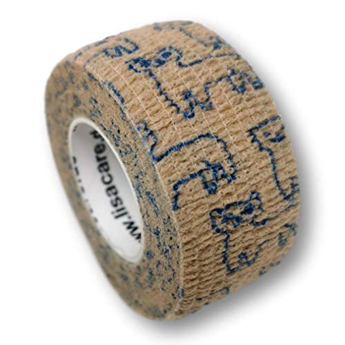 LisaCare Pflasterverband, Wundpflaster, Kinderpflaster, Pflaster auf Rolle, elastisch & ohne Kleber, 2,5cm breit (2er Packung, Alpaka) Cover